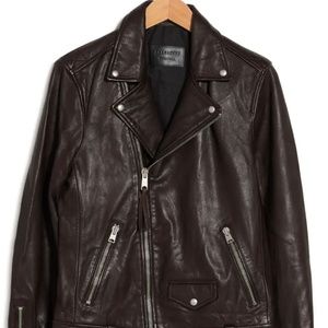 All Saints Lomi Black Leather Moto Jacket